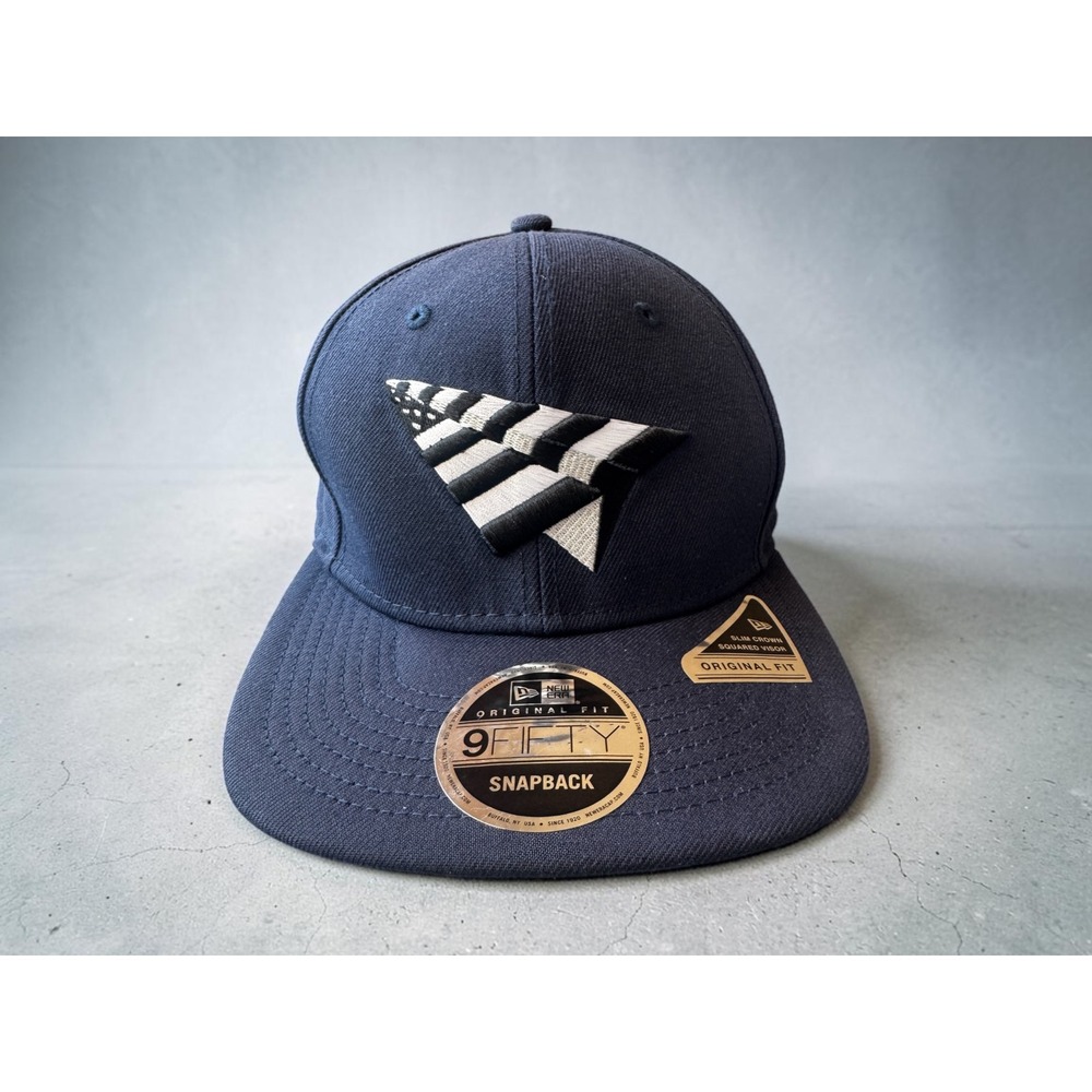 New Era 9FIFTY Paper Planes Snapback Hat Navy Blue Checkered Flag Original Fit
